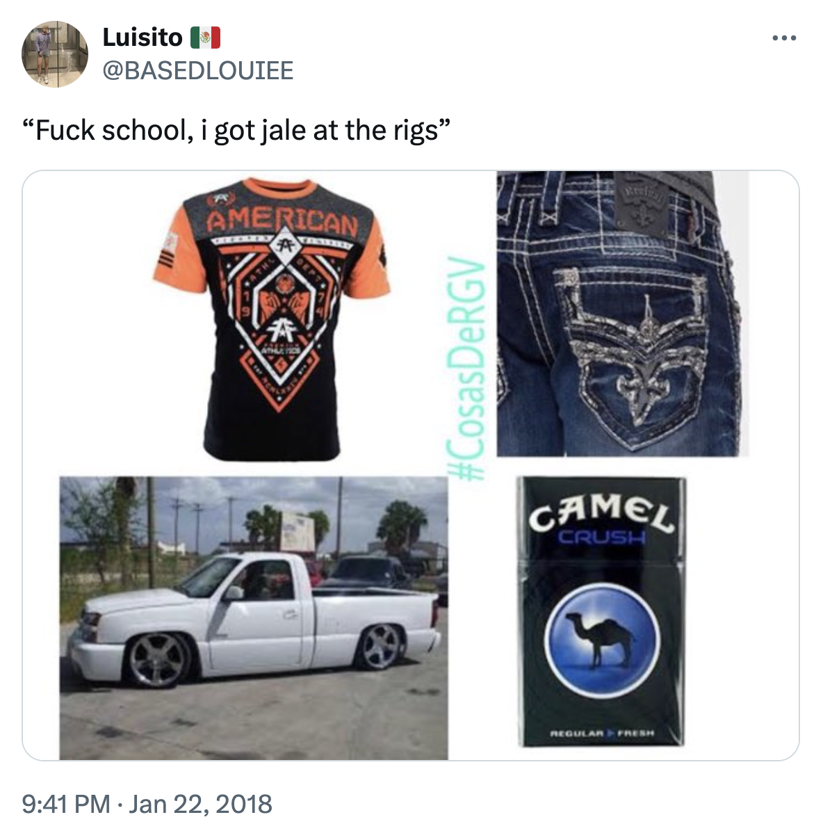 A starter pack meme about takuaches wearing American Fighter and Rock Revival clothes